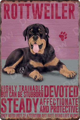 ROTTWEILER Plaque métal décorative vintage