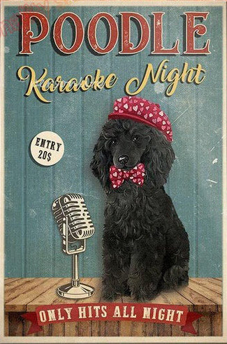 CANICHE PLAQUE POODLE KARAOKE NIGHT ONLY HITS ALL NIGHT
