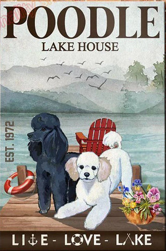 CANICHE PLAQUE POODLE LAKE HOUSE