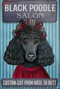 CANICHE PLAQUE BLACK POODLE SALON  CUSTOM CUT FROM NOSE TO BUTT