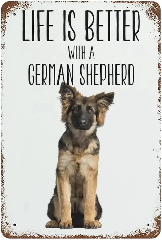 PLAQUE BERGER ALLEMAND LIFE IS BETER WITH A GERMAN SHEPHERD