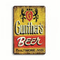 PLAQUE BIERE GUNTHER'S BEER