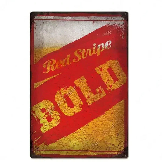 PLAQUE BIERE RED STRIPE