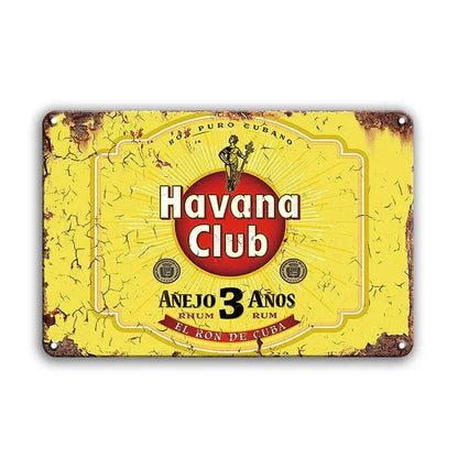 Piatto decorativo vintage in metallo 🍺 HAVANA CLUB N° 3 ✔