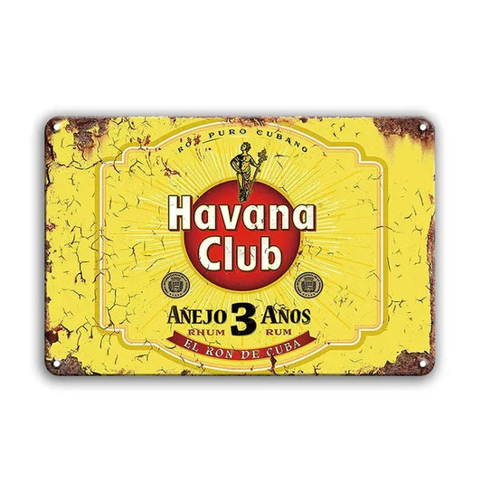 Plaque métal déco vintage 🍺 HAVANA CLUB N° 3 ✔