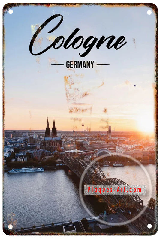 Plaque métal déco vintage 🌍 ALLEMAGNE Cologne