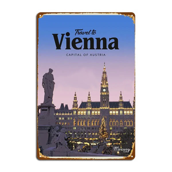 Plaques métal déco vintage 🌍 AUTRICHE Vienne N°1 ✔