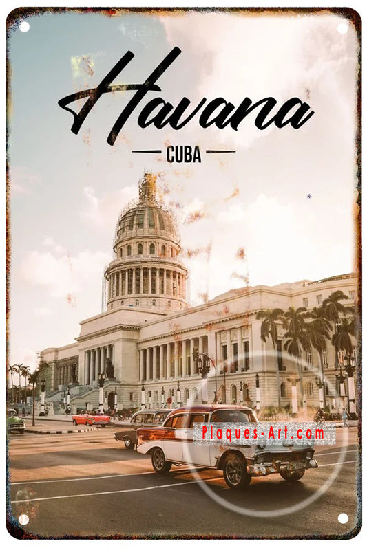 Plaque métal déco vintage 🌎 CUBA La Havane