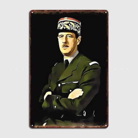 Plaque métal déco vintage 🥃 GENERAL DE GAULLE  France N° 2 ✔