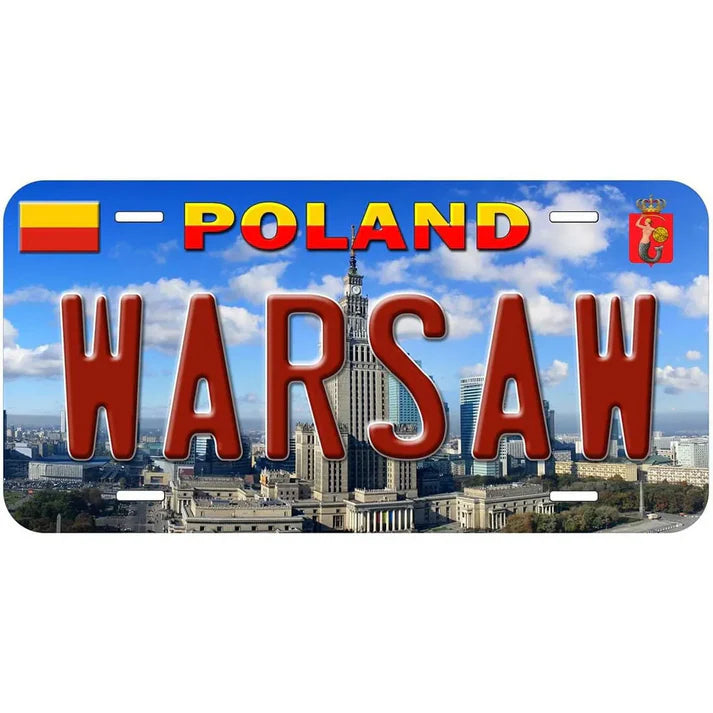 Plaque métal déco vintage 🌍 VARSOVIE (Pologne)