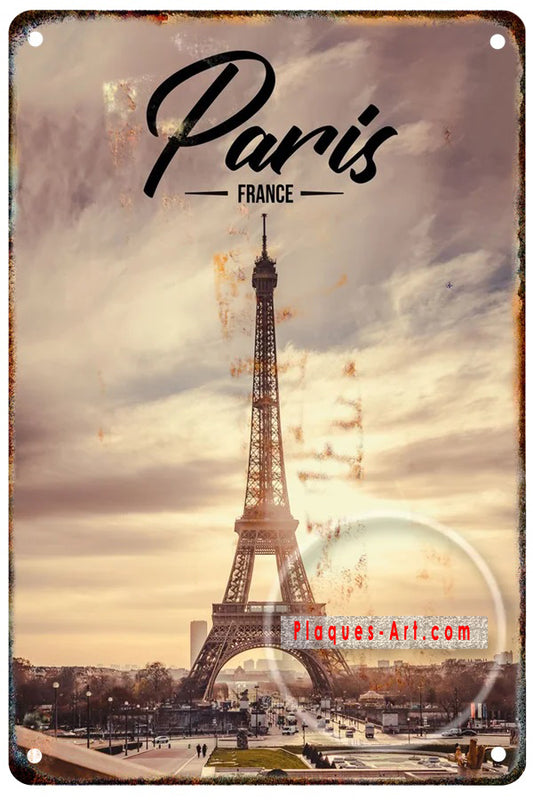 Plaque métal déco vintage 🌍 FRANCE Paris