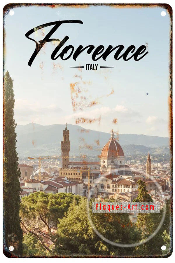 Plaque métal déco vintage 🌍 ITALIE Florence