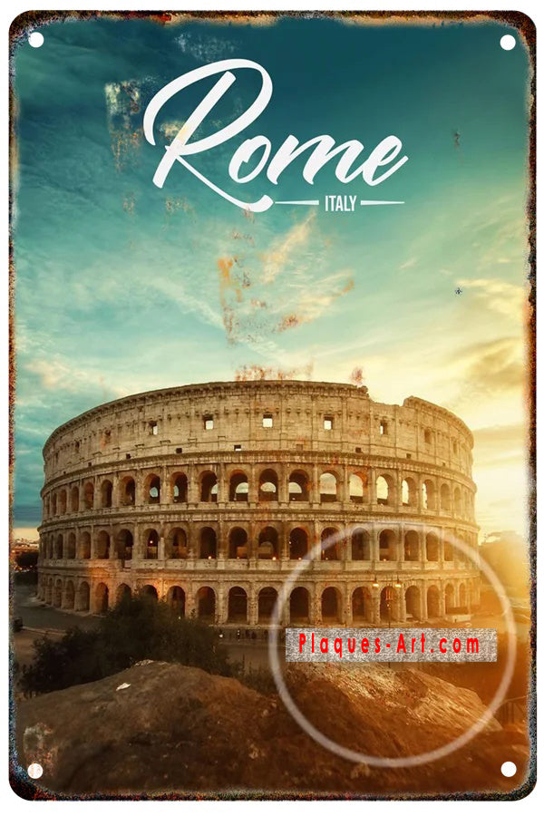 Plaque métal déco vintage 🌍 ITALIE Rome