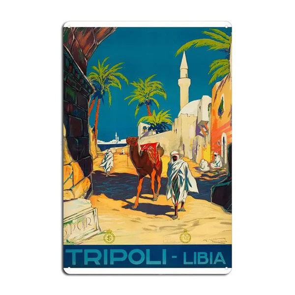 Plaques métal déco vintage 🌍 LYBIE Tripoli