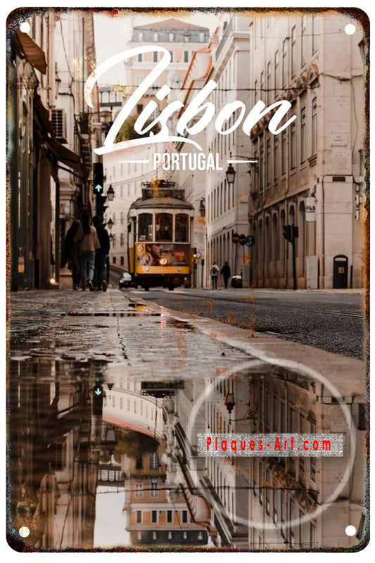 Plaque métal déco vintage 🌍 PORTUGAL Lisbonne