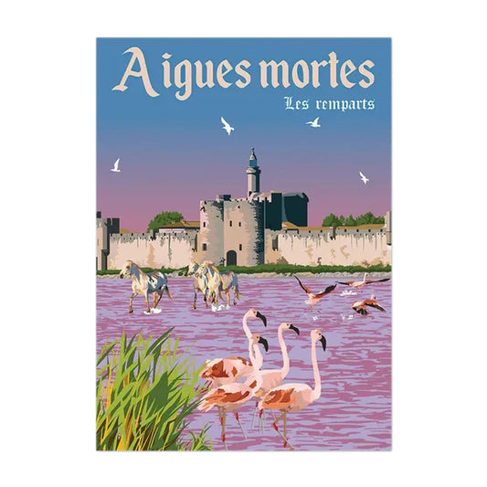 les remparts chevaux sauvages et flamants roses