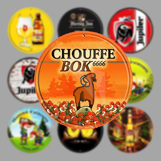 PLAQUE RONDE BIERE LA CHOUFFE