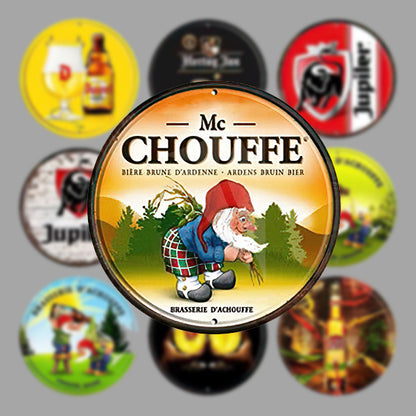 PLAQUE RONDE BIERE LA CHOUFFE