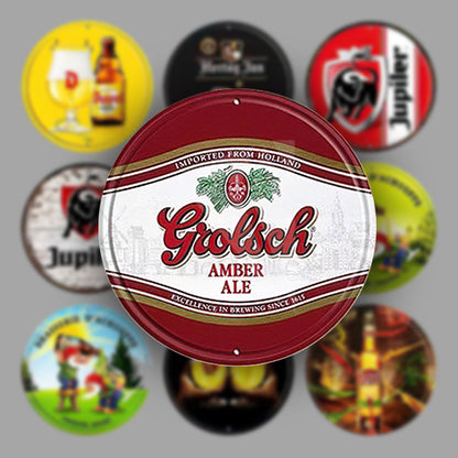 PLAQUE RONDE BIERE GROLSCH