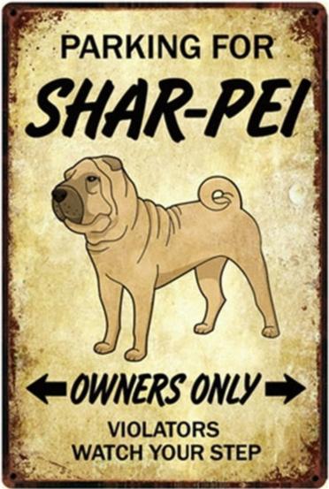 Plaque métal déco vintage 🐕‍🦺 SHAR PEI N° 31 ✔