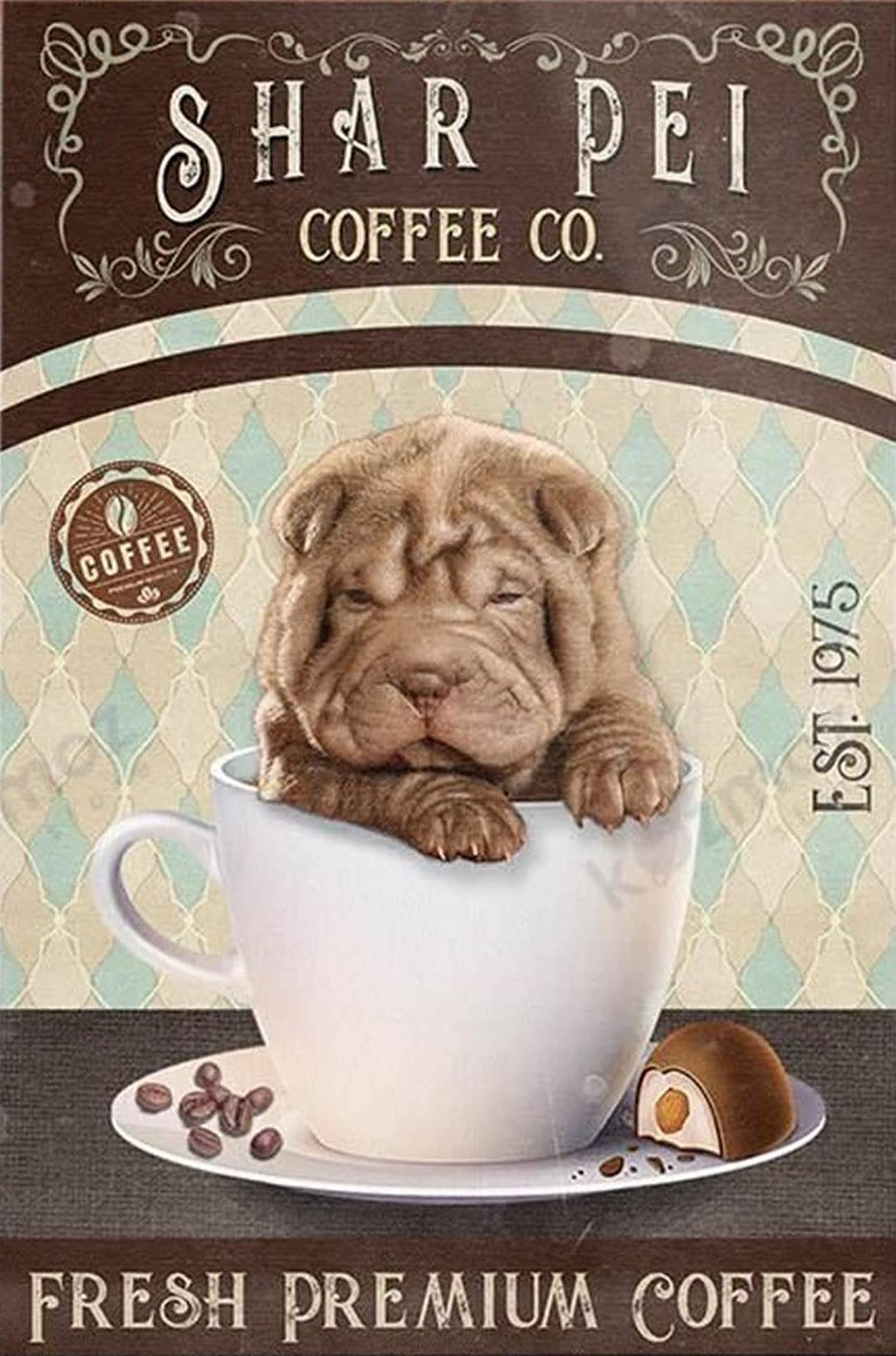 Plaque métal déco vintage 🐕‍🦺 SHAR PEI N° 13 ✔