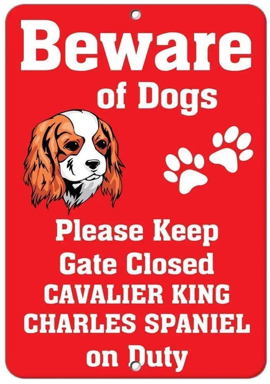 CAVALIER KING CHARLES PLAQUE BEWARE OF DOGS