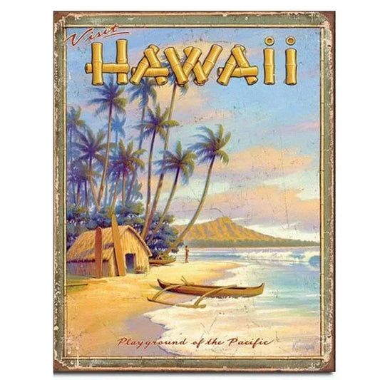 Plaque métal déco vintage 🌎 Hawaï  Etats Unis N° 121 ✔