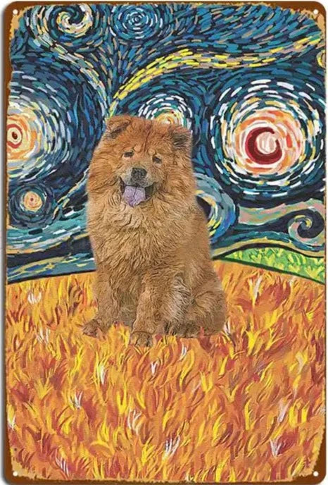 CHOW CHOW PLAQUE VAN GOGH