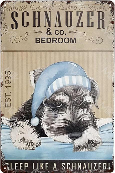 Plaque métal déco vintage 🐕‍🦺 SCHNAUZER  N° 11 ✔