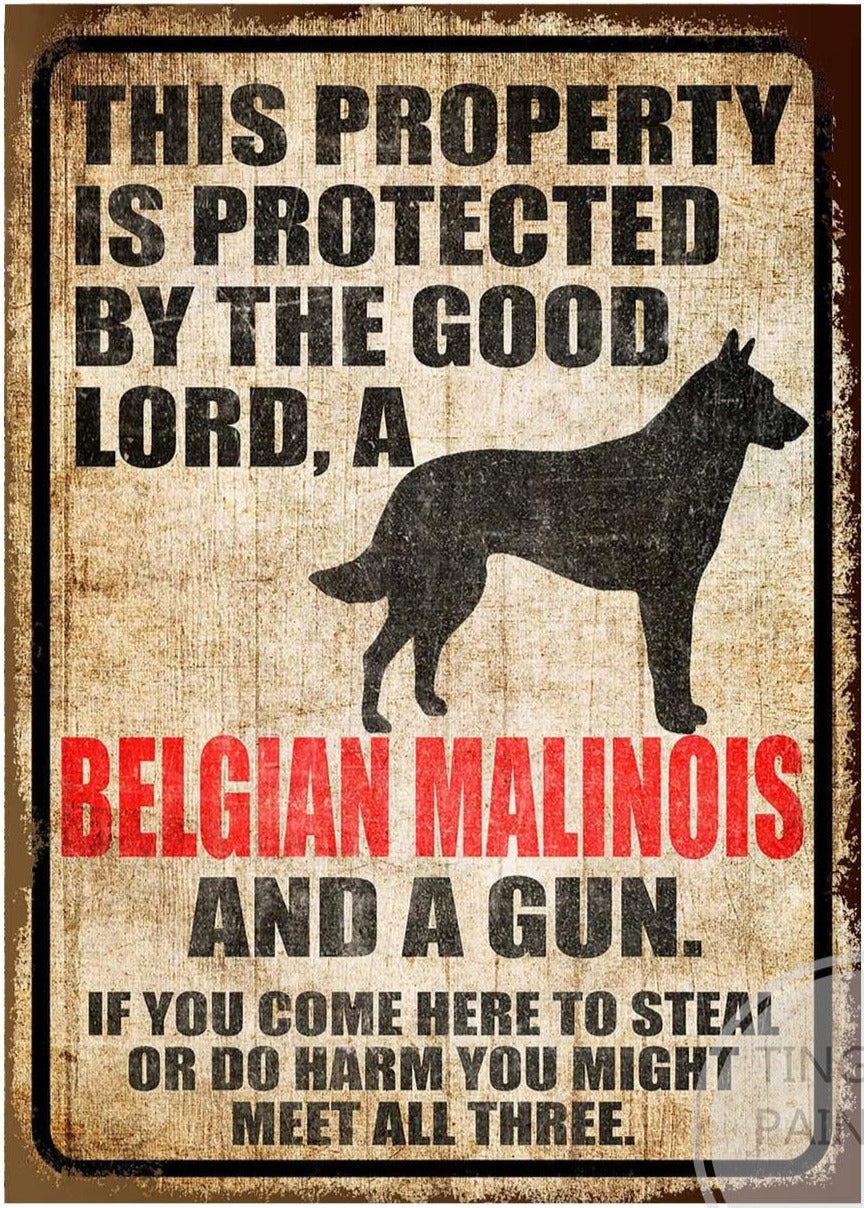 MALINOIS Plaque décorative métal vintage