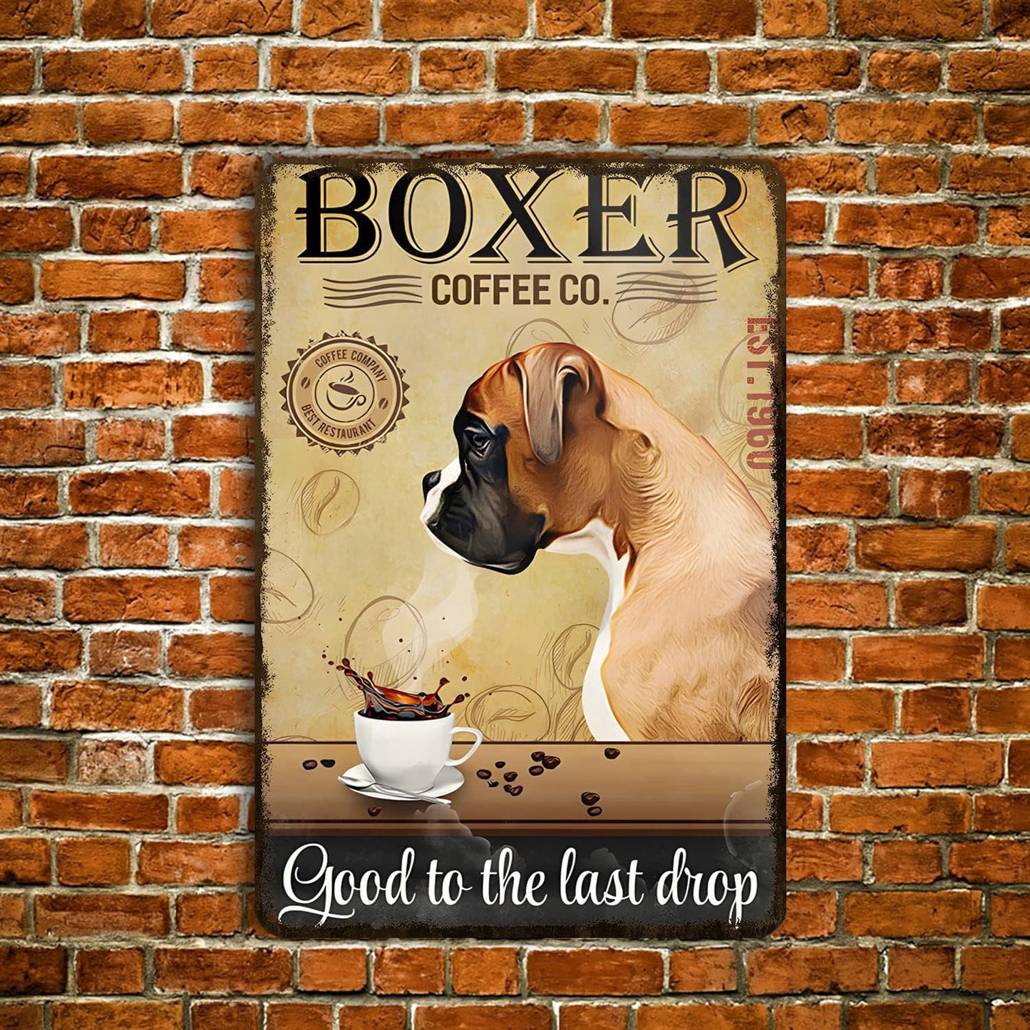 BOXER plaque métal décorative rétro