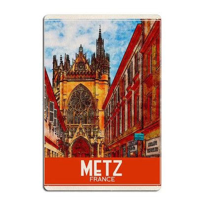 Plaque métal déco vintage 🌍 METZ Moselle, France  N° 132 ✔