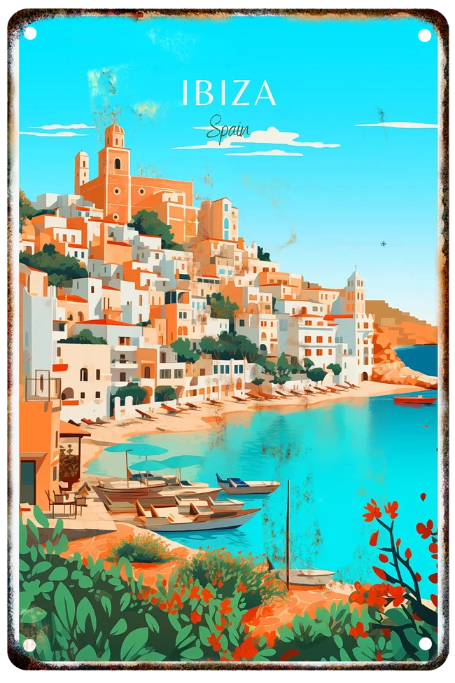 Plaque métal déco vintage 🌎 IBIZA  Espagne N° 44 ✔