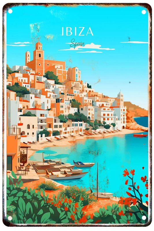 Plaque métal déco vintage 🌎 IBIZA  Espagne N° 44 ✔