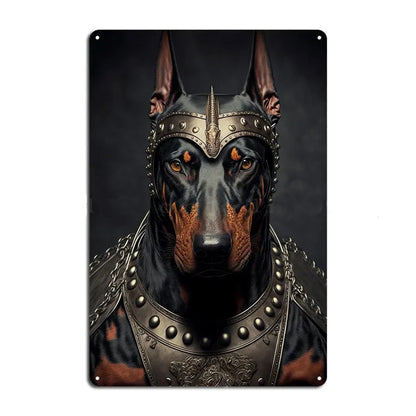 DOBERMAN PLAQUE AVEC ARMURE