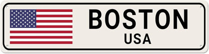 Plaque métal déco vintage 🌎 BOSTON Massachussetts Etats Unis N° 153 ✔