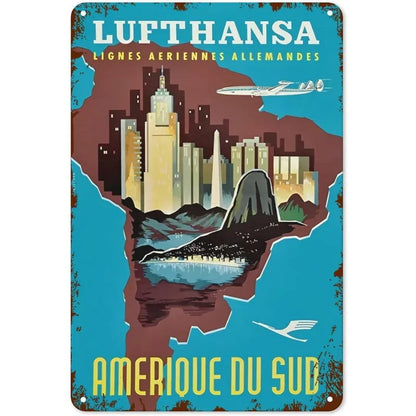 PLAQUE DECO LUFTHANSA AMERIQUE DU SUD