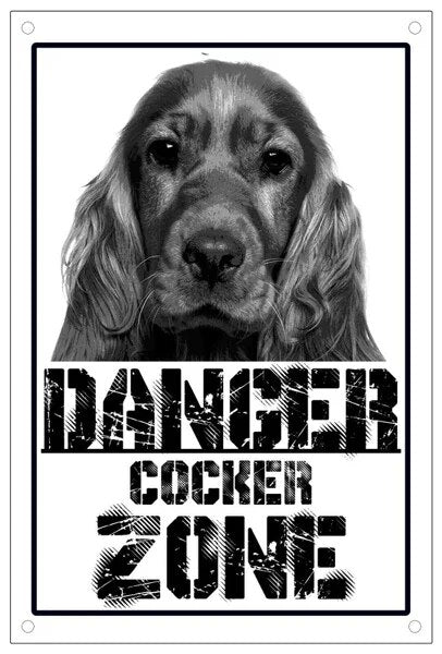 COCKER PLAQUE DANGER COCKER ZONE