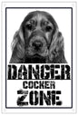 COCKER PLAQUE DANGER COCKER ZONE