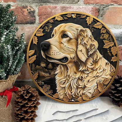 Plaque métal déco vintage 🐕 GOLDEN RETRIEVER N° 120 ✔