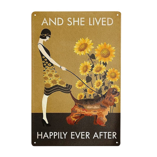 COCKER PLAQUE AND SHE LIVED HAPPILY EVER AFTER