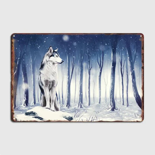 Plaque métal décorative vintage 🐕 HUSKY N° 76 ✔