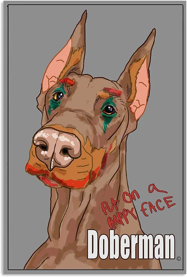 DOBERMAN PLAQUE PUT ON AHPPY FACE DOBERMAN