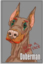 DOBERMAN PLAQUE PUT ON AHPPY FACE DOBERMAN