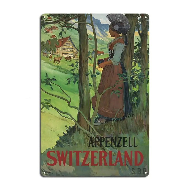 Plaque métal déco vintage 🌍 SUISSE N° 36 ✔