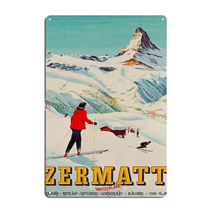 Plaque métal déco vintage 🌍 SUISSE Zermatt N° 12 ✔