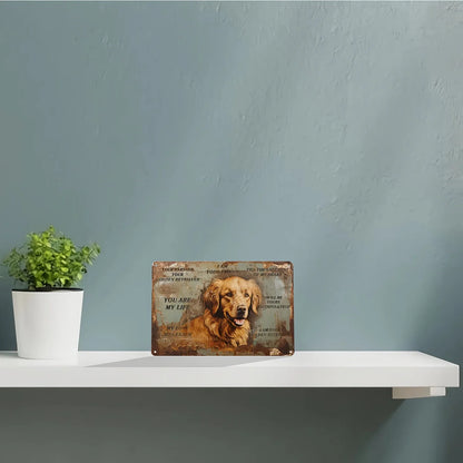 Plato metálico decorativo vintage 🐕 GOLDEN RETRIEVER N° 100 ✔