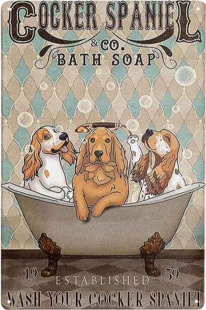 COCKER PLAQUE COCKER SPANIEL & CO. BATH SOAP WASH YOUR COCKER SPANIEL 