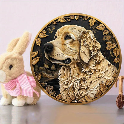 Plaque métal déco vintage 🐕 GOLDEN RETRIEVER N° 120 ✔