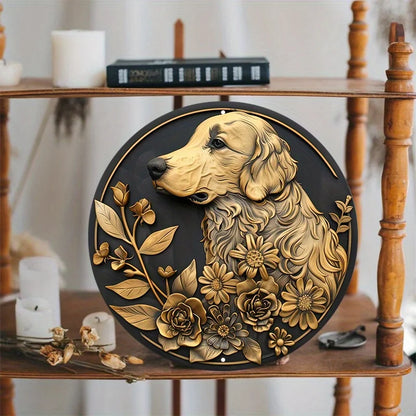 Plaque métal déco vintage 🐕 GOLDEN RETRIEVER N° 117 ✔